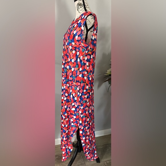 🌞 NWT ANRABESS Women's Sleeveless Maxi Sundress - Vibrant Abstract Print  🌞 - Picture 3 of 13